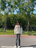 風采兔卫衣女款2025年最新款薄款连帽潮流韩版宽松加绒上衣开衫外套潮 白灰(加绒) L 实拍图
