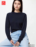 优衣库女装精纺美利奴羊毛圆领针织衫长袖通勤25秋冬新款478330 69 藏青色 L 实拍图