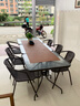 紫叶户外桌椅组合 阳台桌椅 现代简约 庭院露天铁艺休闲桌椅餐桌藤椅 4【椅】+1【方桌有孔 80X80】 实拍图
