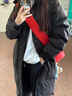 冬款中长款羽绒服男士大码冬季过膝加厚连帽情侣女款冬装外套 黑色 2XL 建议140到160斤 实拍图