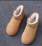 骆驼（CAMEL）懒人毛毛鞋雪地靴女反绒增高厚底冬季保暖靴 L23W275056 驼色 36 实拍图