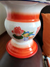 欧丽家痰盂搪瓷痰盂加高成人老人儿童用红桶尿盆便盆老式高脚痰盂罐   搪瓷鸳鸯带防滑脚垫带盖带垫子 实拍图
