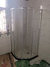 蓝顶鹤弧扇形淋浴房玻璃隔断门不锈铝银色淋浴间扇形浴室沐浴房干湿分离 雅黑85*85钢化玻璃6mm【含石基】 实拍图