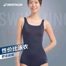 迪卡侬（DECATHLON）泳衣女连体三角抗氯游泳服显瘦大码泳装泡温泉深蓝4230019 实拍图