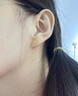 BJYLS999足银玫瑰花耳钉女养耳洞纯银耳线耳环不易过敏免摘耳饰礼物女 999足银玫瑰花金色（耳钉款） 实拍图