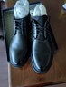 金利来（Goldlion）男靴秋冬皮鞋男加绒男鞋正装皮靴防滑花纹保暖短靴男士皮鞋 黑色 44 实拍图