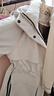 鸭鸭（YAYA）佟丽娅同款城市轻户外冲锋羽绒服女上衣短款冬新款收腰派克服外套 米色 S 155/80A 实拍图