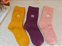 猫人3双装35%羊毛袜子女秋冬中筒毛圈袜加厚保暖袜睡眠袜女士月子袜 实拍图