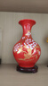 悦灵美 景德镇陶瓷器中国红花瓶摆件中式酒柜装饰品客厅书房插花工艺品 中国红牡丹赏瓶 实拍图