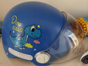 绿源新款电动车3C儿童头盔可爱卡通萌趣3-12岁宝宝男孩女孩安全头盔 小恐龙-蓝色-【短透镜】 【不带护耳】 实拍图