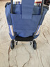 爬楼梯便携购物买菜车小拉车家用可折叠轻便手拉杆拖车老人手推车 豪华款车架+静音大轮+蓝条纹 实拍图