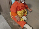 心楠婴儿爬爬服春秋冬防宝宝脏爬行服衣罩衣长袖爬行服户外拖地板连体 桔色 100码【长袖款】A类 建议0-3岁 实拍图