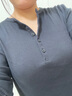 优衣库女装罗纹亨利领T恤/长袖修身短款内搭打底25新款479591 09 黑色 XL /165/92A 实拍图