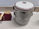 【热卖】不锈钢饭盒上班族大容量多层便当保温桶分格餐盒泡面便携 乳白色2层 实拍图