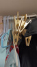 法洁诺实木衣架挂衣架家用加粗挂衣服架宽肩木质无痕衣撑大衣西服专用衣 【香樟木】土豪金裤架 五个装 实拍图