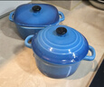 苏氏陶瓷双耳带盖燕窝汤盅炖罐汤煲蒸蛋盅陶瓷一方一圆2个装深蓝350毫升 实拍图