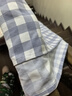 老粗布100纯棉床单单件宿舍单人全棉加厚床笠棉麻条纹被单三件套 【吸湿透气 亲肤舒睡】蓝小格 床单150x230cm【适用于1.2米床】 实拍图