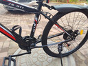 EG7山地自行车成人学生变速越野单车双减震赛车26寸青少年男女 辐条【加厚防滑轮-更安全】黑红 26寸21速【适合：160-180CM】 实拍图