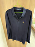 梦特娇（MONTAGUT）含桑蚕丝绵羊毛商务休闲针织衫男春秋刺绣高弹毛衣T恤 藏青 2XL 实拍图