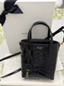 YSL圣罗兰 女士SHOPPING SAINT LAURENT迷你鳄鱼纹压印皮革手袋 黑色 U 实拍图