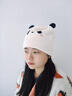 爱宝适月子帽秋冬产后孕妇出院毛绒款产妇帽子坐月子用品 奶白熊猫M483 实拍图