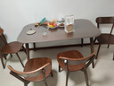 源氏木语 实木餐桌现代简约家用饭桌北欧小户型餐厅桌子橡木 胡桃色餐桌1.4米+圆弧餐椅*4 实拍图