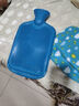 OIMG永上海永字热水袋 橡胶灌水暖水袋 暖宫暖脚加厚斜纹 双面斜纹2L特大号(蓝色)+布套 实拍图
