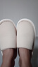 优调棉拖鞋女软底舒适居家抗菌保暖防滑静音大码地板拖鞋冬 米白36-37 实拍图