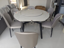 上林春天 亮光岩板餐桌椅组合 现代轻奢可伸缩吃饭折叠方桌中小户型洽谈桌 抗菌雪山白丨贝勒椅丨玫瑰金框架 1.4米 餐桌+6椅【店长推荐】 实拍图