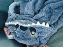 TULX大码睡衣200斤史迪仔卡通秋冬季珊瑚绒长款睡袍情侣网红风睡衣男 蓝史迪仔男女同款 2XL 170-200斤【高品质绒】 实拍图