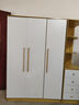 白浅衣柜卧室对开门衣柜实木组合现代简易家用柜子收纳儿童衣柜 120主柜+边柜 实拍图