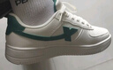 特步男鞋运动鞋空军一号情侣板鞋百搭休闲鞋时尚耐磨防滑运动鞋潮板鞋 帆白/骑士绿【男款】 42 实拍图