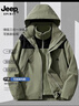 JEEP SPIRIT吉普冲锋衣三合一男女同款秋冬季外套男士夹克防风防水户外登山服 黑色【三合一套装】 XL （建议143-167斤） 实拍图