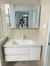 浴美优品实木浴室柜陶瓷一体盆卫生间洗手洗脸盆柜组合洗漱台镜柜奶油风 L16吊柜100cm智能镜柜+陶瓷盆 实拍图