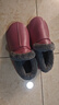 洁丽雅老人棉拖鞋女冬季室内家居防滑厚底包跟皮保暖妈妈老年棉鞋男全包 粉红 36-37 (适合35-36码) 实拍图