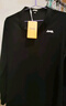 吉普（JEEP）长袖T恤男秋冬季宽松休闲polo领打底衫男士衣服男装 黑色 5XL 实拍图
