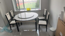 丰舍 餐桌 岩板实木餐桌椅组合现代简约家用小户型餐台可伸缩折叠饭桌 1.2米黑白色-雪山白岩板-实木椅 一桌四椅 实拍图