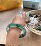 缅甸冰种玉手镯飘花玉手镯飘绿花正圈玉镯子女款通透翡翠处理镯子 58mm 实拍图