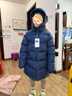 保姆鹅  【风墙】儿童羽绒服宝宝中长款护脸加厚外套保暖童装[NG2664] 藏蓝 150 实拍图