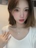 森之恋纯银项链女款方糖吊坠轻奢高级感七夕情人节送女友老婆生日礼物 白金色 实拍图