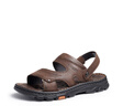 骆驼（CAMEL）男士商务两穿头层牛皮沙滩凉拖鞋 G13M211017 深棕 42 实拍图