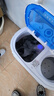 小鸭迷你洗衣机 半自动双缸桶洗衣机 母婴儿童宝宝洗衣机小型 2.5KG 兰色升级款【蓝光+不锈钢脱水桶+240W功率】 实拍图
