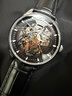 冠琴（GUANQIN）手表男士机械表雕花系列全自动镂空夜光防水商务瑞士品质国潮腕表 皮带银色黑面 实拍图