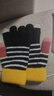 撞青春保暖手套女秋冬季加绒手套防寒骑行时尚学生情侣女士针织毛线手套 黑白条纹 均码 1双 实拍图
