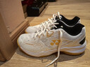 YONEX尤尼克斯羽毛球鞋yy入门级训练减震动力垫男女SHB101CR 白/金43码 实拍图