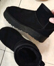 热风（Hotwind）加绒保暖雪地靴百搭女靴冬季简约百搭棉靴加绒短靴 01黑色 (预售11.17发货) 38 实拍图