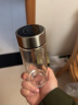 希诺（HEENOOR）玻璃杯单层加厚大容量家用透明水杯男办公便携带盖泡茶杯子XN-6190 280mL 实拍图