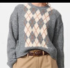 优衣库女装菱格圆领针织衫/毛衣毛衫482645 03 灰色 XL /165/92A 实拍图