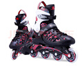 美洲狮（COUGAR ）成人可调码数轮滑鞋直排轮溜冰鞋 黑红M码 实拍图