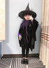 演绎 万圣节服装儿童披风斗篷男女孩cosplay表演衣服女巫装饰装扮道具 女巫服装+帽子南瓜袋(100-140cm) 实拍图